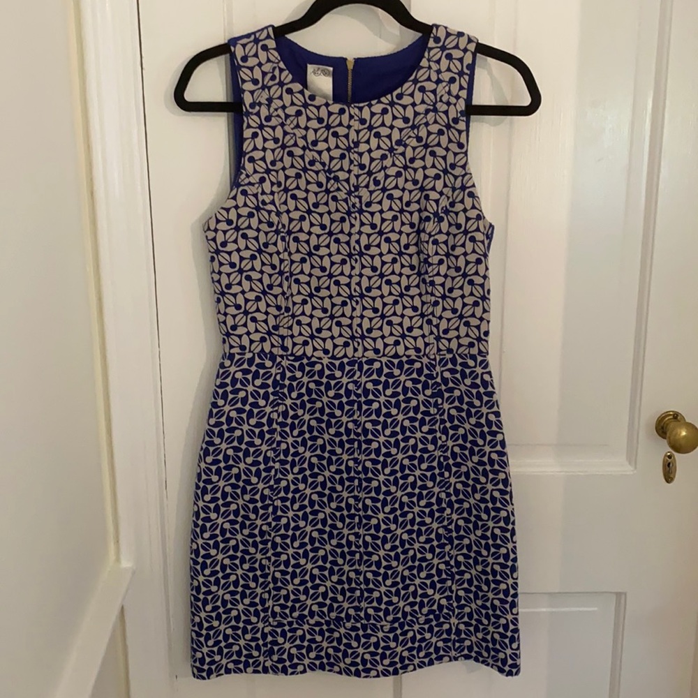 Ali Ro, sleeveless blue and white dress, size 4